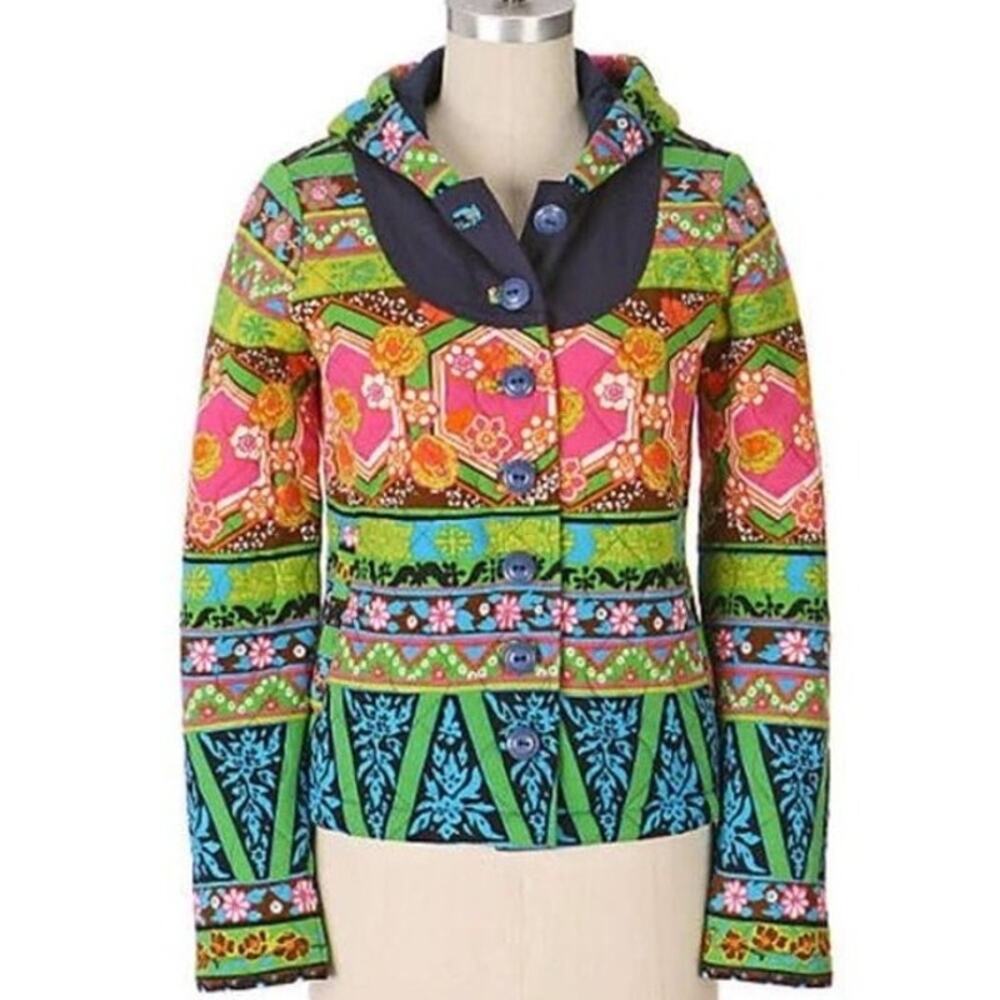 Anthropologie Allihop RARE 2007 Dragon Boat Quilted Pure Cotton Sweater Jacket